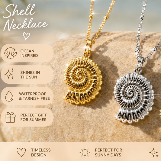 Shell necklace in silver or gold colour