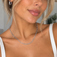 Paperclip necklace in silver or gold, non tarnish, unisex male female 18 inch P76