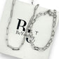 Paperclip chain bracelet and necklace set in silver or gold P57 &64