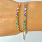 CLARAbu colourful crystal with snake chain bracelet in Rose or Silver. P74