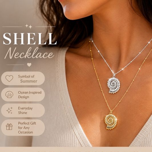 Shell necklace in silver or gold colour