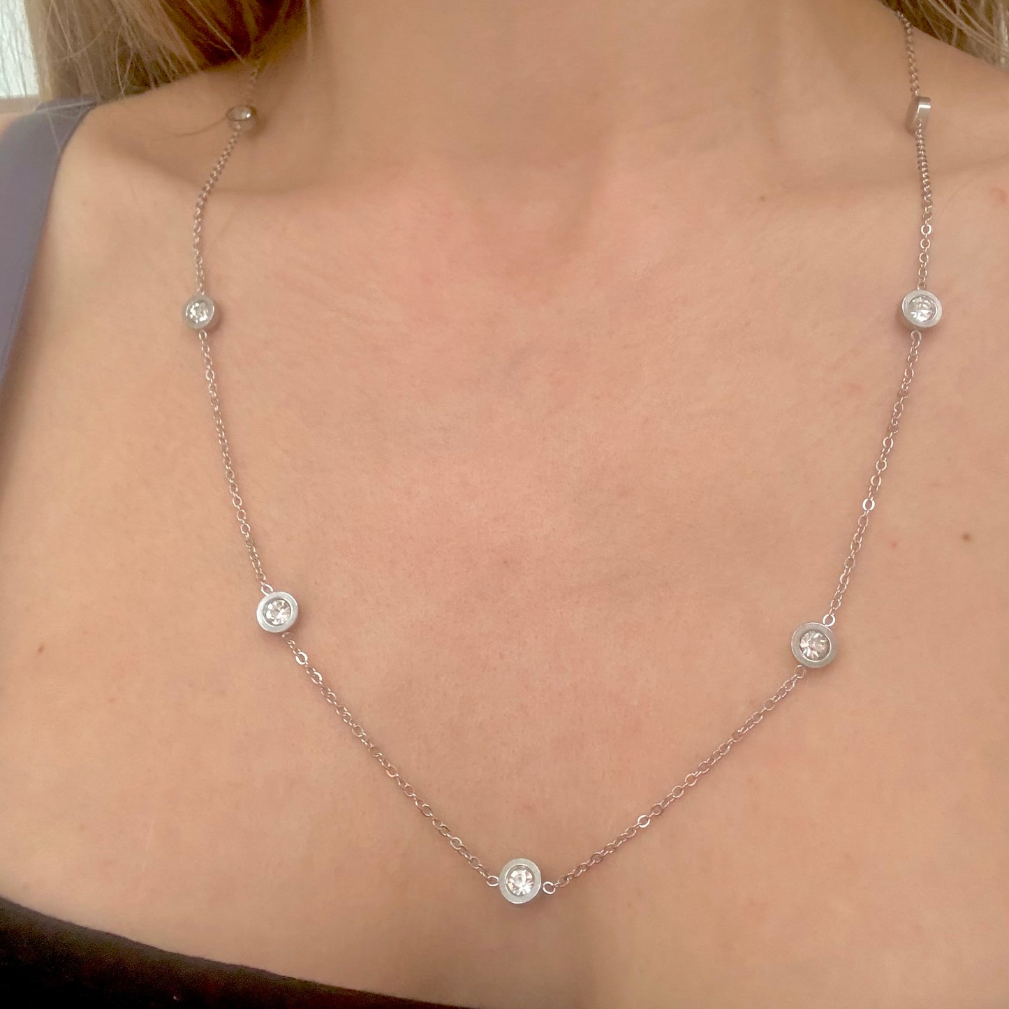 PALMAbu necklace with chakra colour solitaire crystal tending design in silver or gold P26 women’s girls