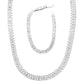 3 piece set earrings bracelet and necklace Tennis baguette crystals D1