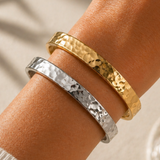 ORLAND textured bangle in silver or gold tone tarnish resistant P20